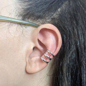 Tripple Ear Cuff - Silver. No Piercing